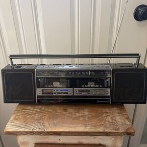 Vintage 1980's Panasonic BoomBox Model RX-FW50 AM/FM Radio Dual Cassette Tested